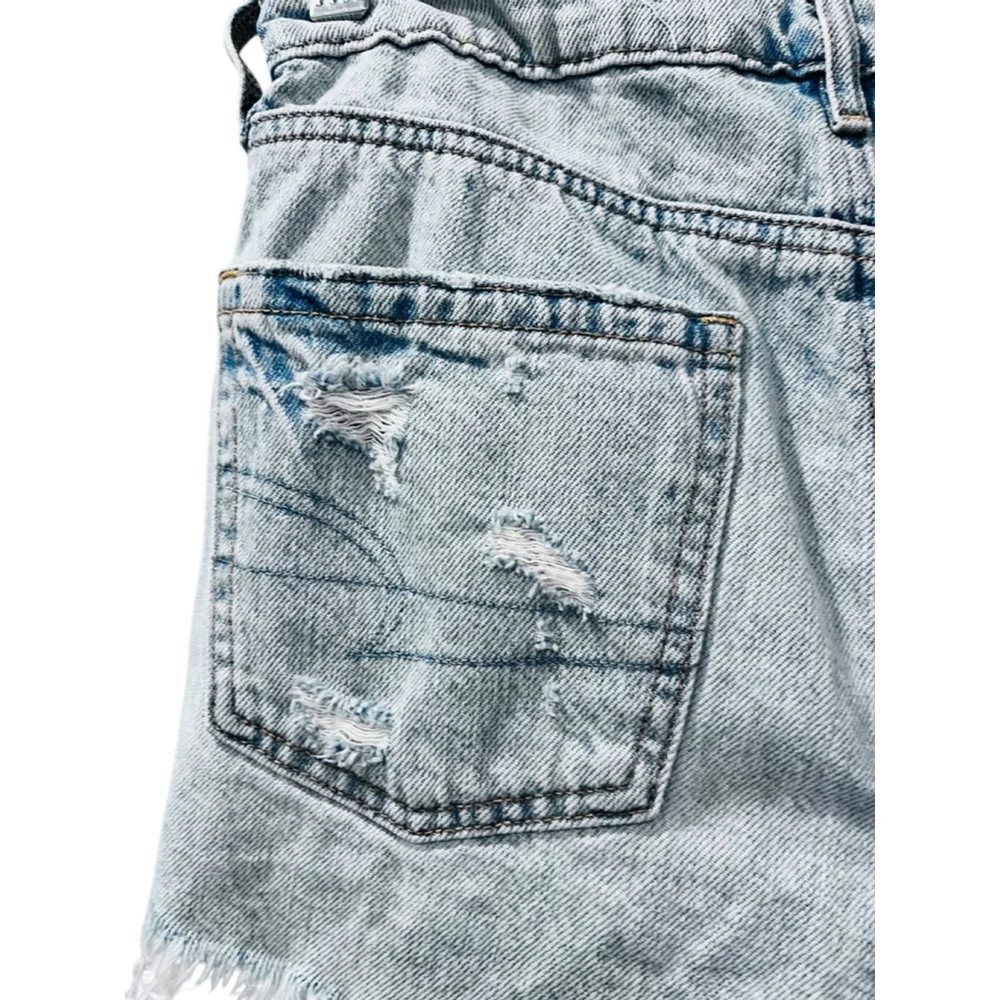 American Eagle Groovy Floral Pocket Denim Jean Shorts Size 00 Distressed Casual